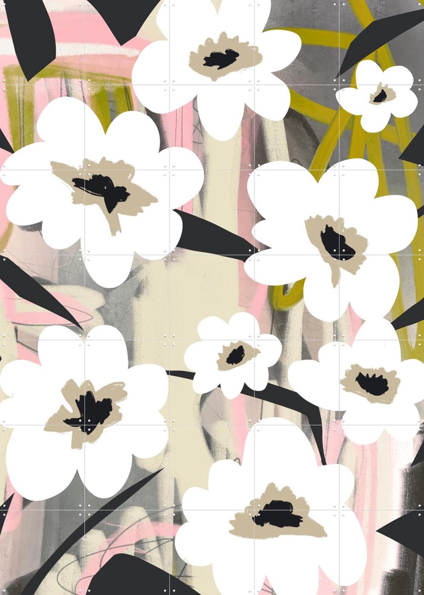 IXXI Field of Flowers, Bohomadic Studio - 100 x 140 cm - Gratis ophangtool - Grote wanddecoratie en posters - Speels, Digitale Kunst, Abstract