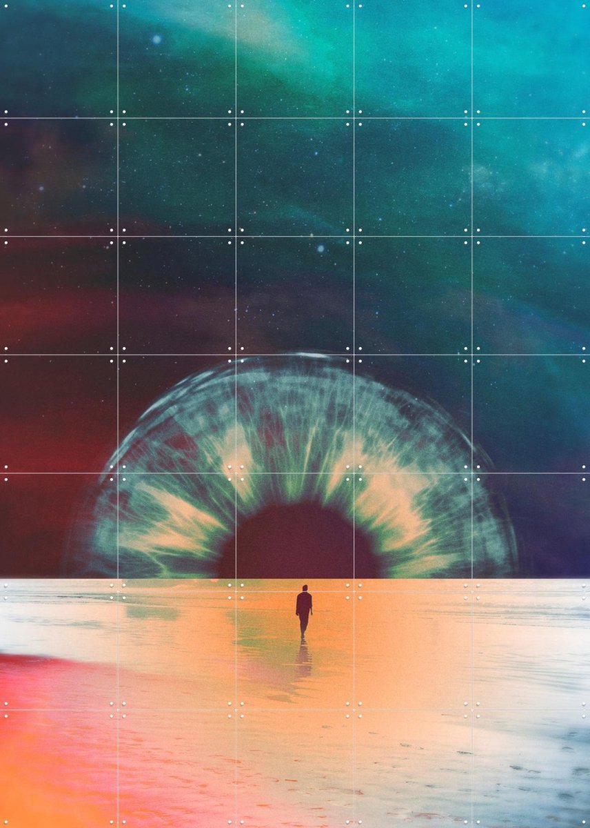 IXXI I am dawn, Fran Rodriguez - 100 x 140 cm - Gratis ophangtool - Grote wanddecoratie en posters - Surrealisme, Digitale Kunst, Woonkamer