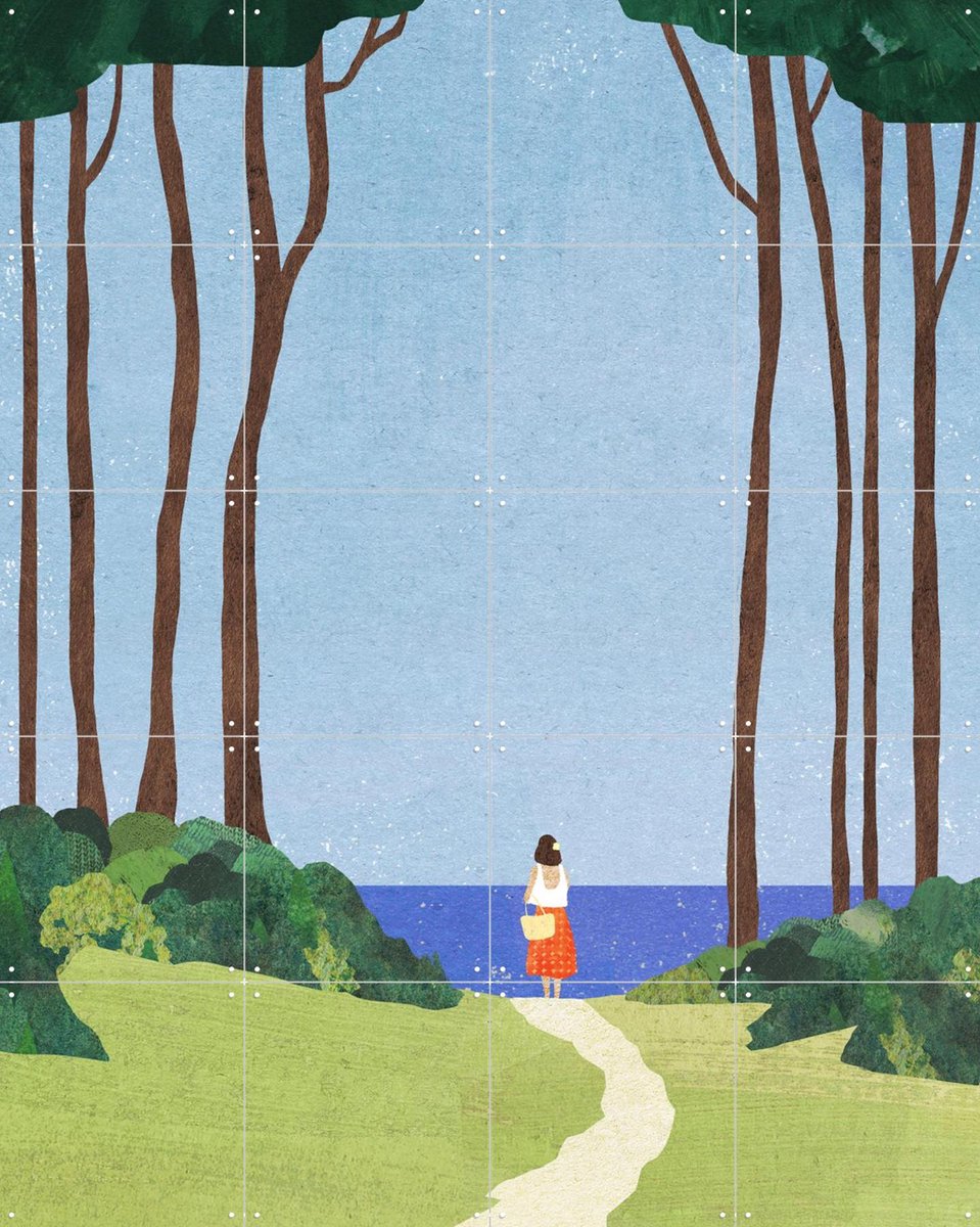 IXXI Day Trip, Henry Rivers - 80 x 100 cm - Gratis ophangtool - Grote wanddecoratie en posters - Minimalisme, Kleurrijk, Illustraties, Digitale Kunst