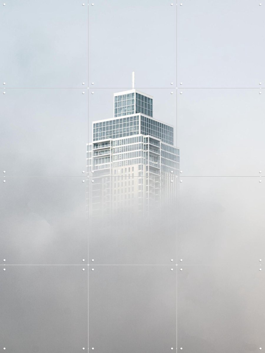 IXXI Zalmhaventoren, Teun de Leede & Kunst in Kaart - 60 x 80 cm - Gratis ophangtool - Grote wanddecoratie en posters - Minimalisme, Fotografie