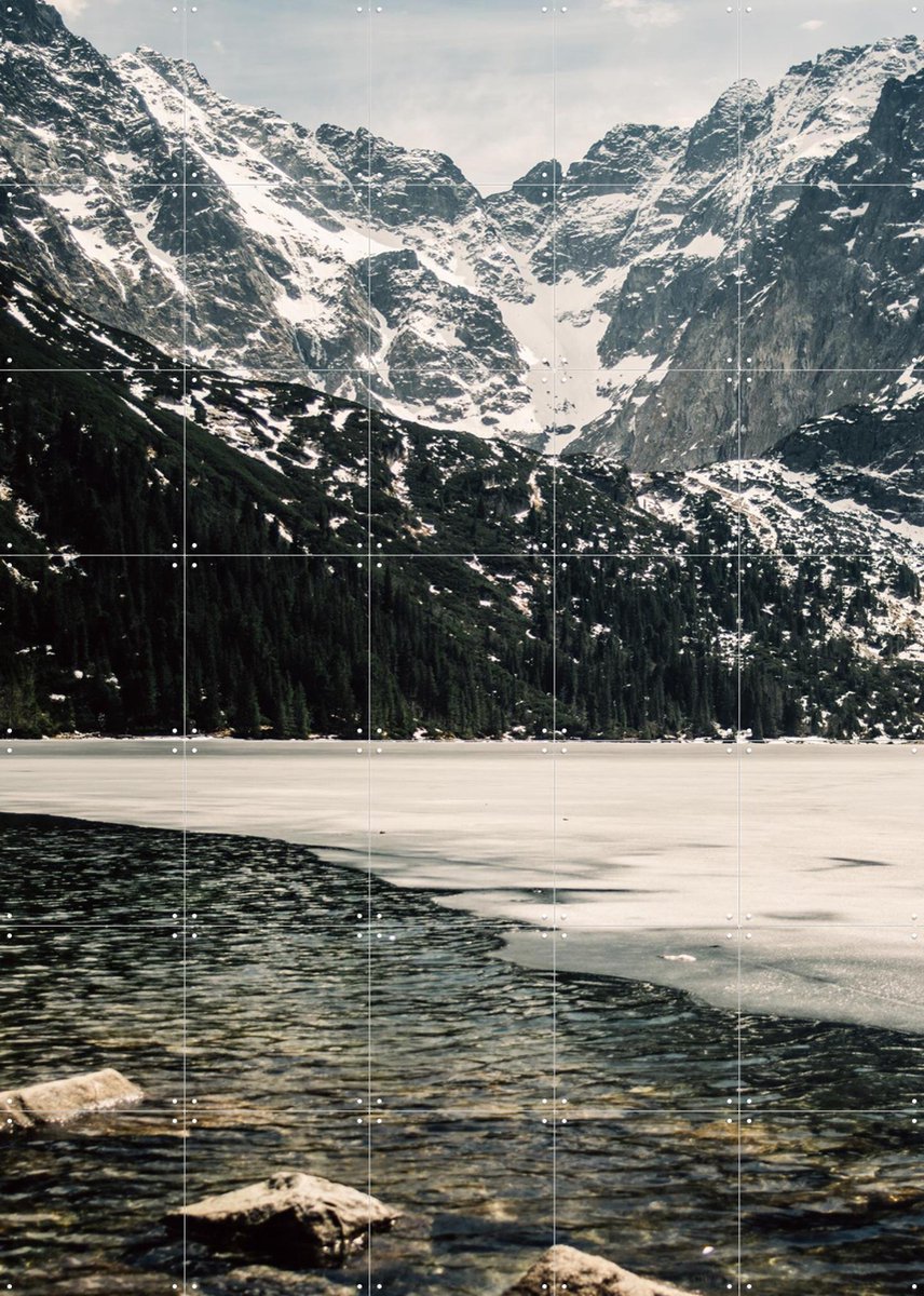 IXXI Winter Mountain Lake, Pati Photography - 100 x 140 cm - Gratis ophangtool - Grote wanddecoratie en posters - Naturalisme, Fotografie, Slaapkamer