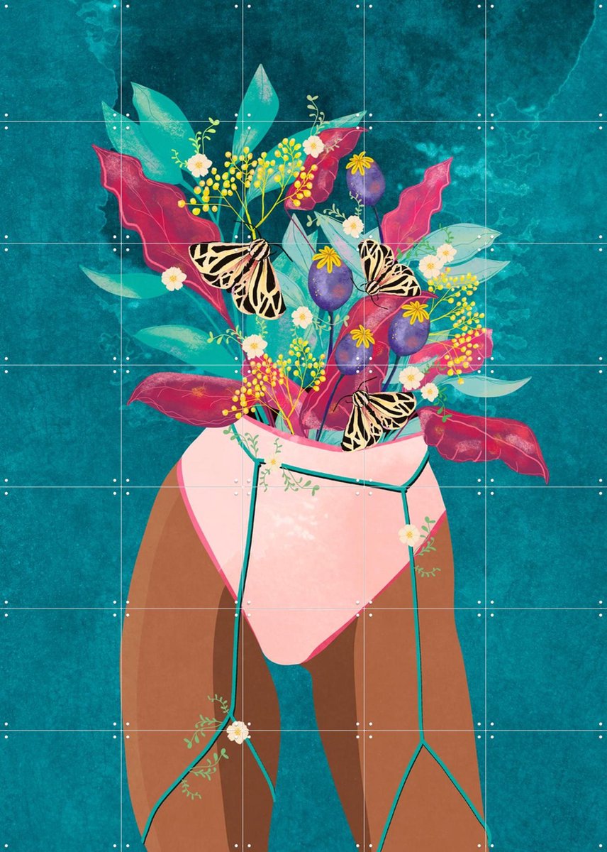 IXXI Feel Florish, Raissa Oltmanns - 100 x 140 cm - Gratis ophangtool - Grote wanddecoratie en posters - Illustraties, Speels, Grafisch Ontwerp