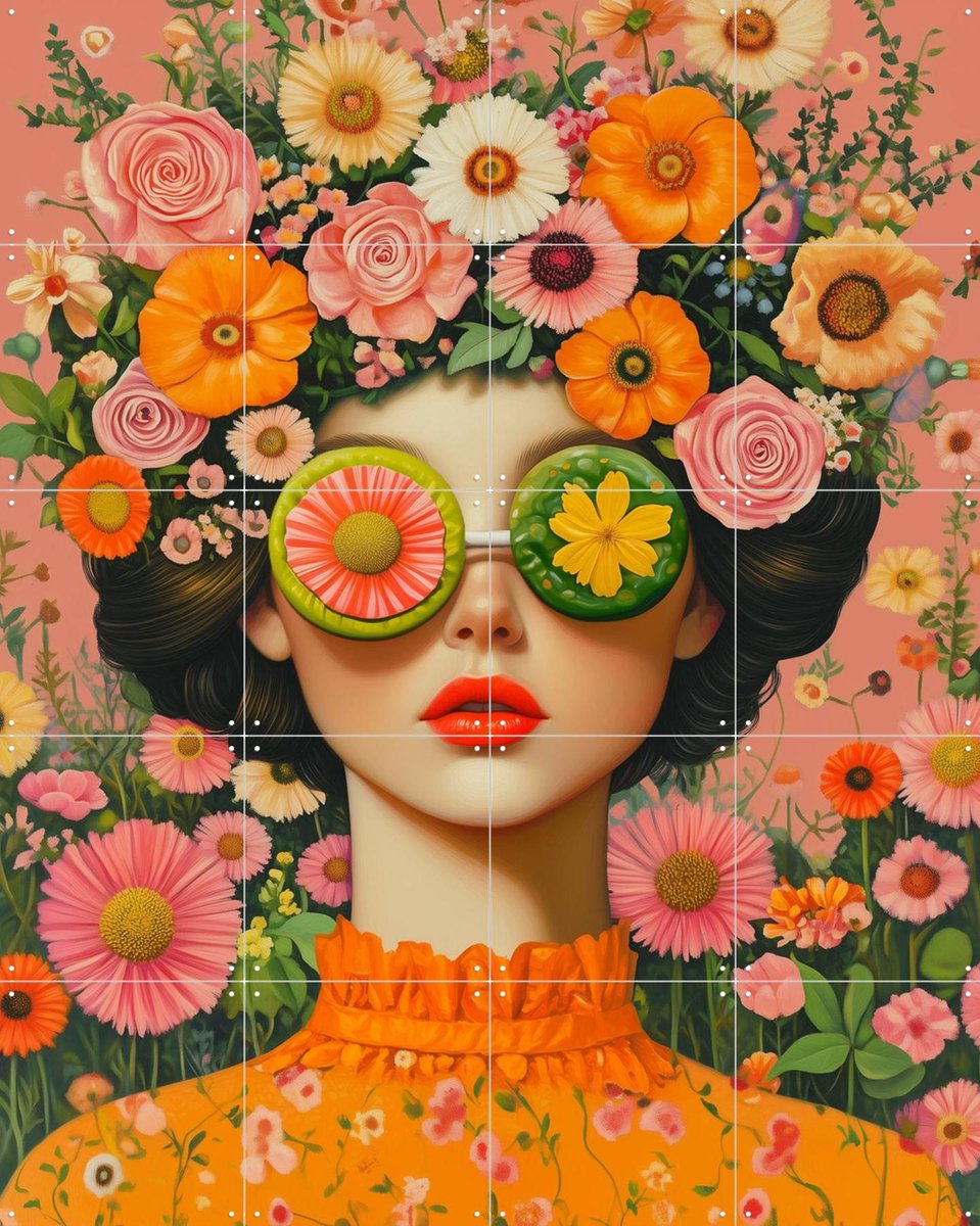 IXXI Create your own spring, Mirjam Duizendstra - 80 x 100 cm - Gratis ophangtool - Grote wanddecoratie en posters Slaapkamer, Woonkamer, Portretten