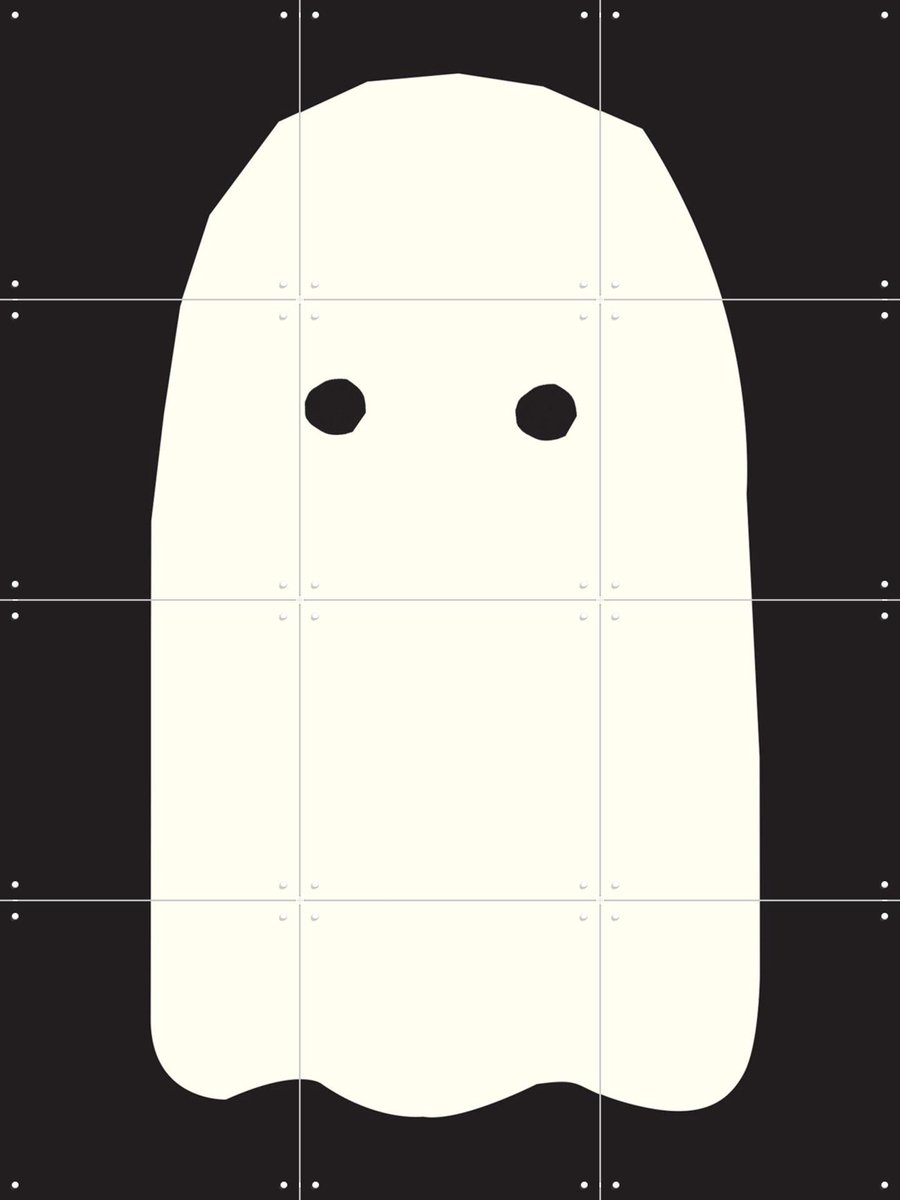 IXXI Spookje II, Mella Mella - 60 x 80 cm - Gratis ophangtool - Grote wanddecoratie en posters - Speels, Minimalisme, Cartoonesk, Fantasierijk