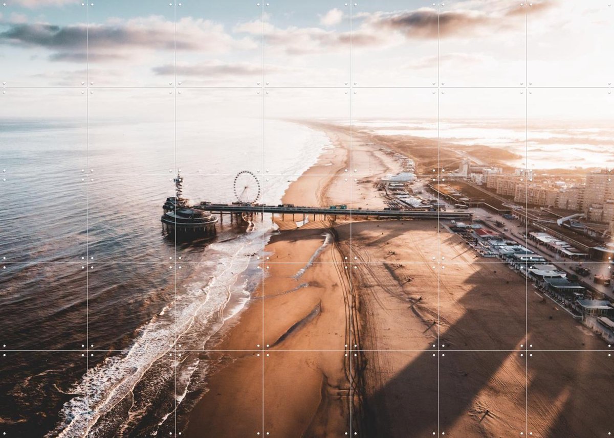 IXXI The Pier, Teun de Leede & Kunst in Kaart - 140 x 100 cm - Gratis ophangtool - Grote wanddecoratie en posters - Fotografie, Slaapkamer, Gang