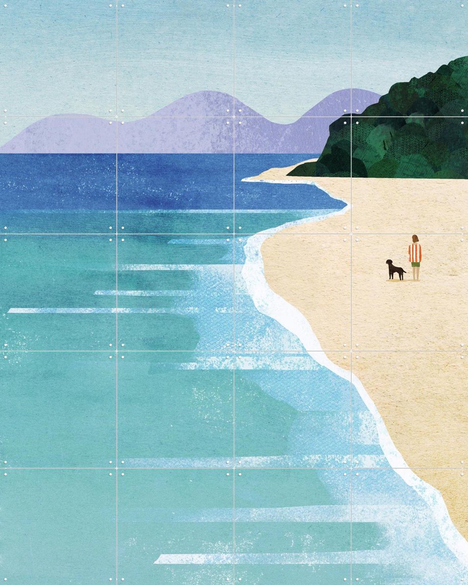 IXXI Beach Girl III, Henry Rivers - 80 x 100 cm - Gratis ophangtool - Grote wanddecoratie en posters - Illustraties, Digitale Kunst, Kleurrijk
