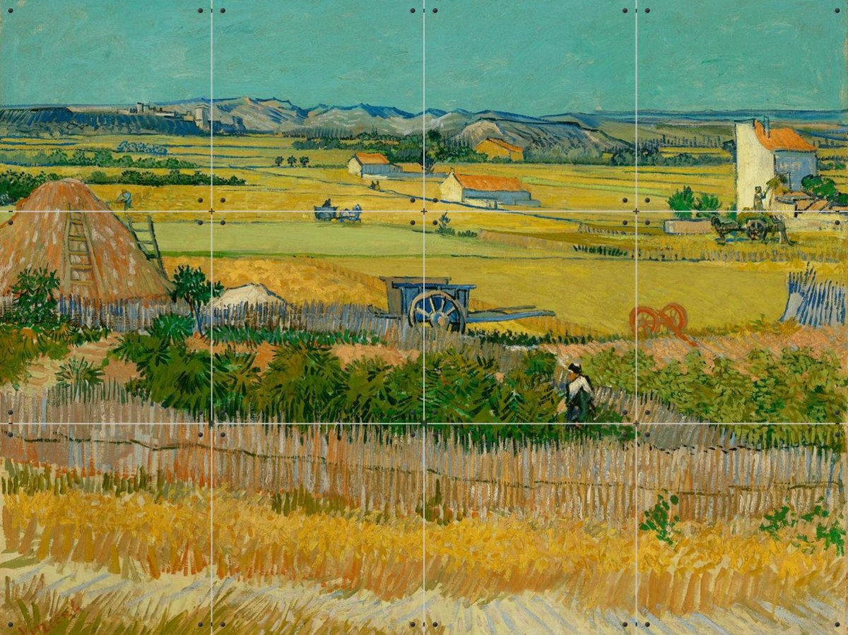 IXXI De oogst (1888), Vincent van Gogh (1853 - 1890) & Van Gogh Museum - 80 x 60 cm - Gratis ophangtool - Grote wanddecoratie en posters - Klassiek
