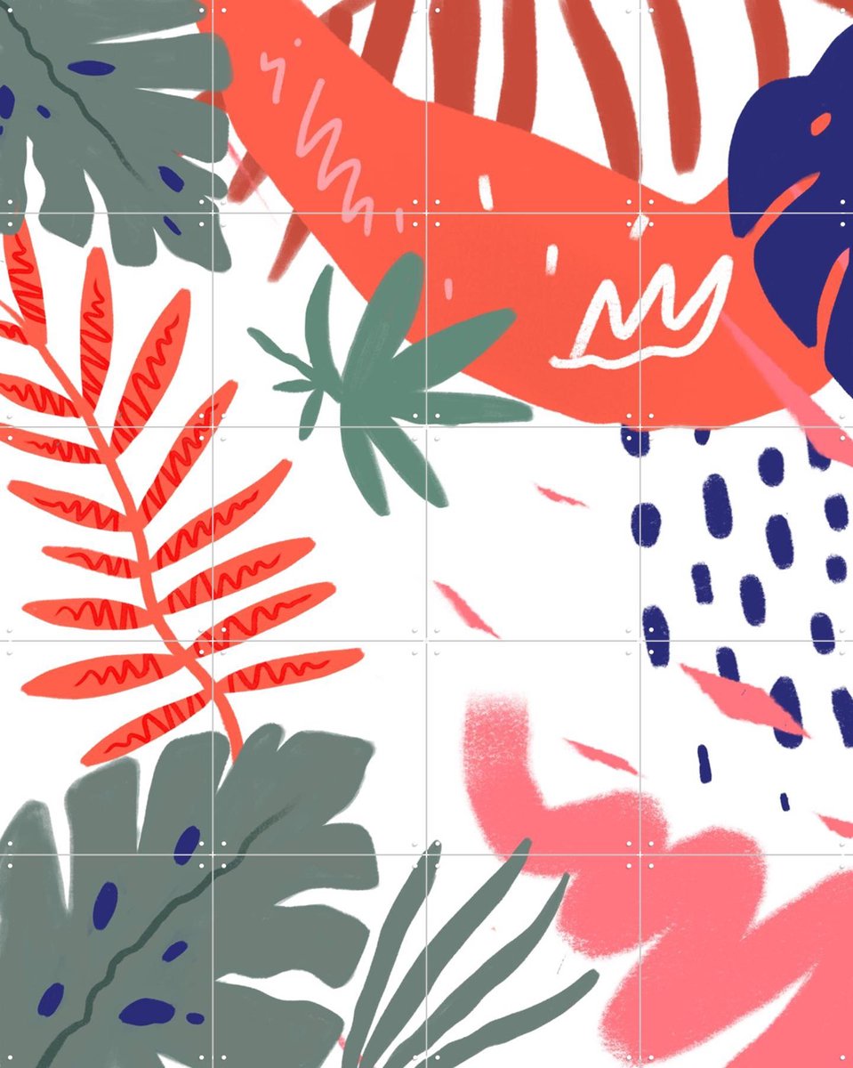 IXXI Jungle, Pop-art by Tadej - 80 x 100 cm - Gratis ophangtool - Grote wanddecoratie en posters - Speels, Illustraties, Pop art, Digitale Kunst