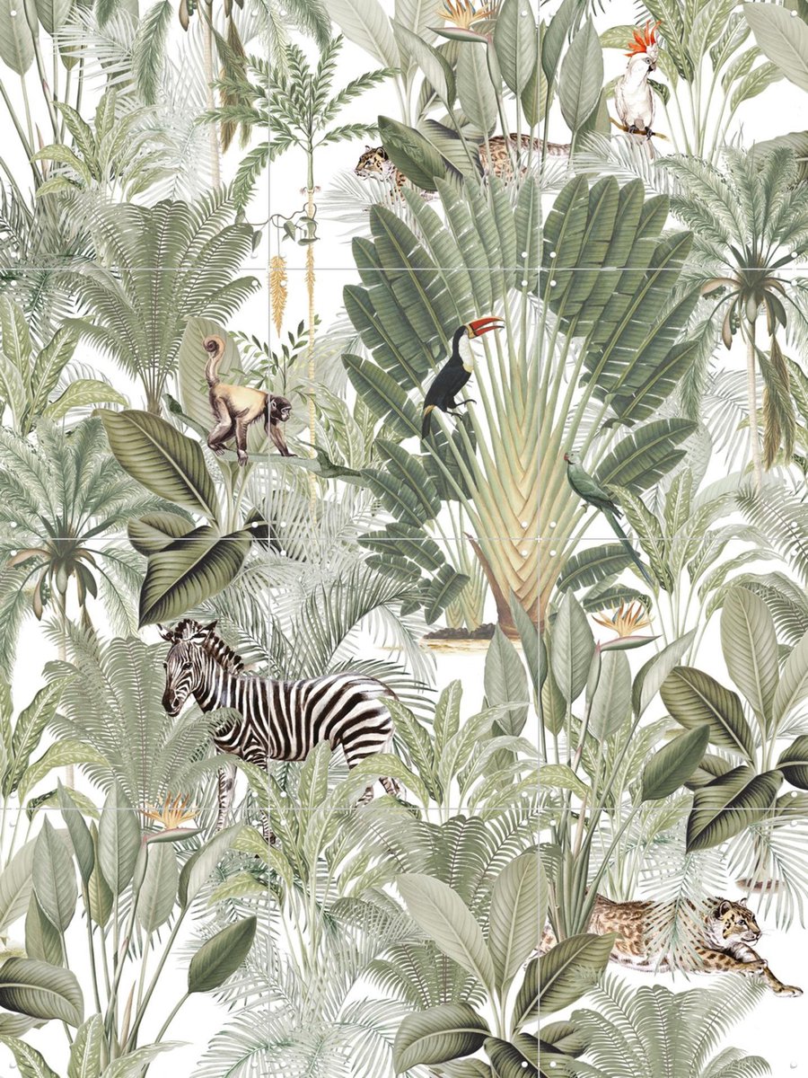 IXXI Into the wild, Creative Lab Amsterdam - 60 x 80 cm - Gratis ophangtool - Grote wanddecoratie en posters - Illustraties, Naturalisme, Grafisch