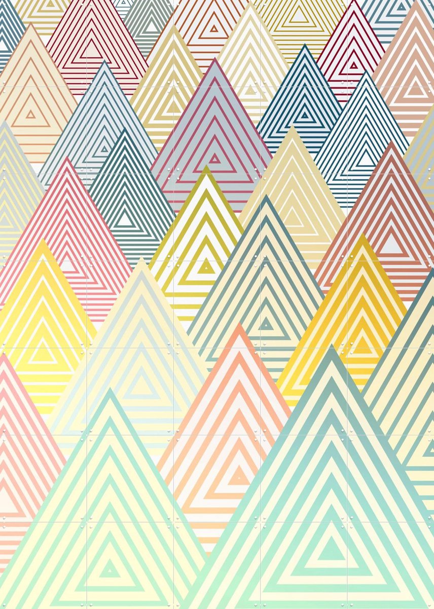 IXXI Pastel Mountains, Angelo Cerantola - 100 x 140 cm - Gratis ophangtool - Grote wanddecoratie en posters - Digitale Kunst, Illustraties