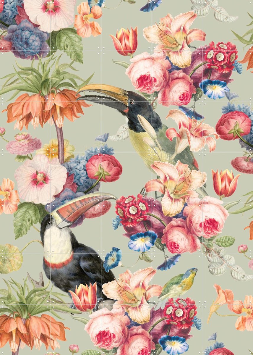 IXXI Once Upon a Time, Creative Lab Amsterdam - 100 x 140 cm - Gratis ophangtool - Grote wanddecoratie en posters - Aquarel, Kleurrijk, Illustraties