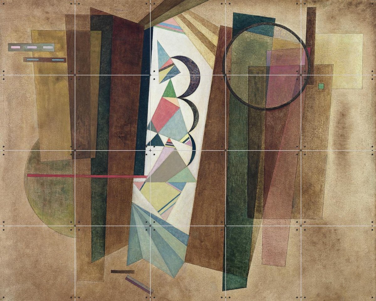 IXXI Development in Brown, Kandinsky & Bridgeman Images - 100 x 80 cm - Gratis ophangtool - Grote wanddecoratie en posters - Klassiek, Geometrische