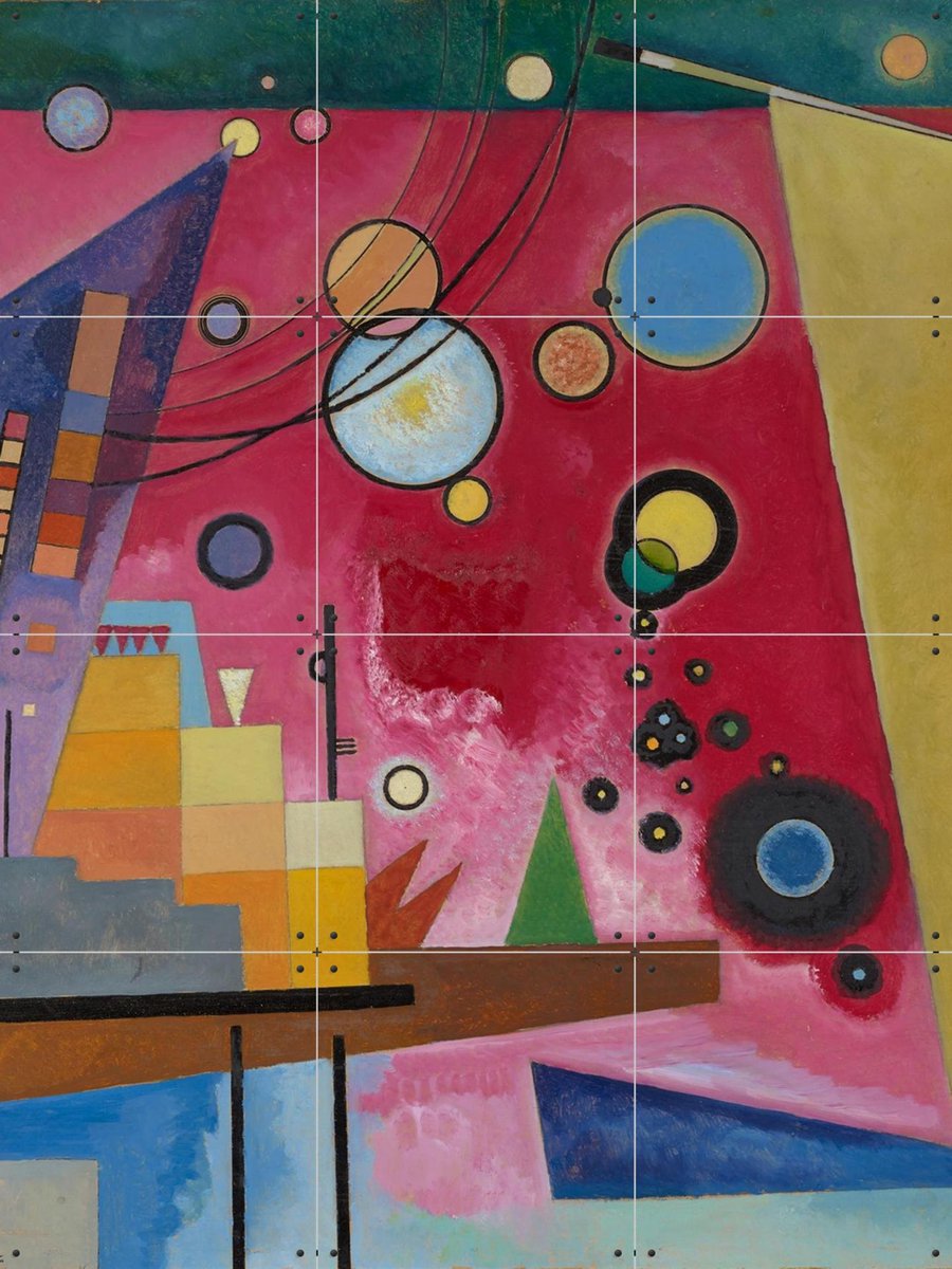 IXXI Heavy Red, Kandinsky & Bridgeman Images - 60 x 80 cm - Gratis ophangtool - Grote wanddecoratie en posters - Kleurrijk, Abstract, Klassiek