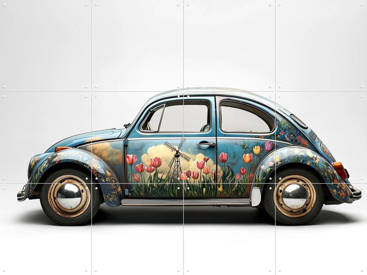 IXXI Holland Kever, Margriet Hulsker - 80 x 60 cm - Gratis ophangtool - Grote wanddecoratie en posters - Kleurrijk, Speels, Vintage, Woonkamer