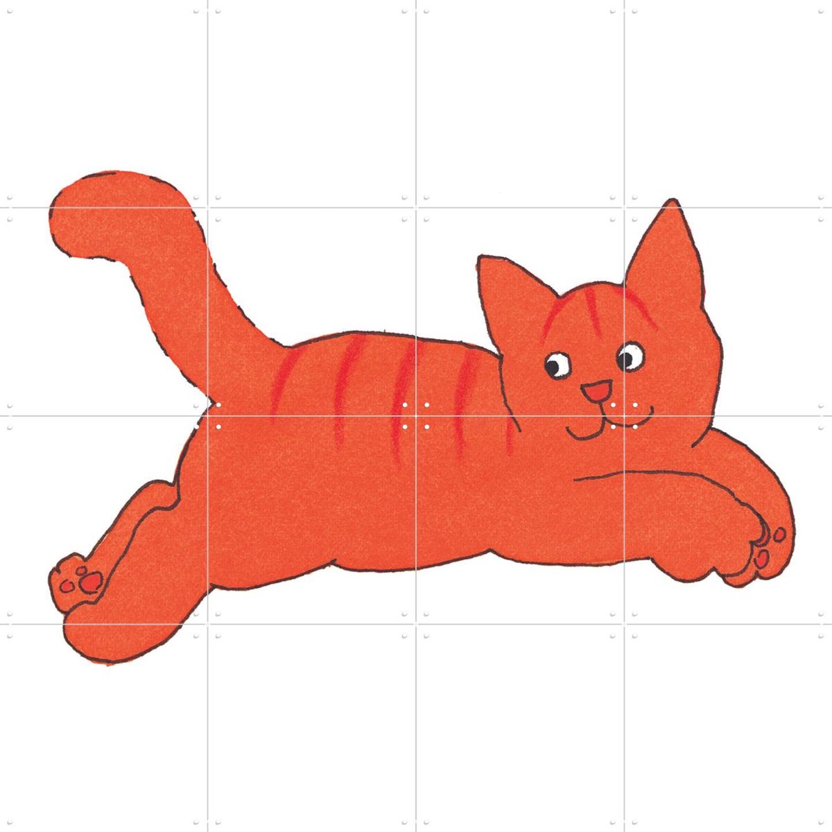 IXXI Dikkie Dik is Onderweg, Dikkie Dik - 80 x 80 cm - Gratis ophangtool - Grote wanddecoratie en posters - Illustraties, Cartoonesk, Speels