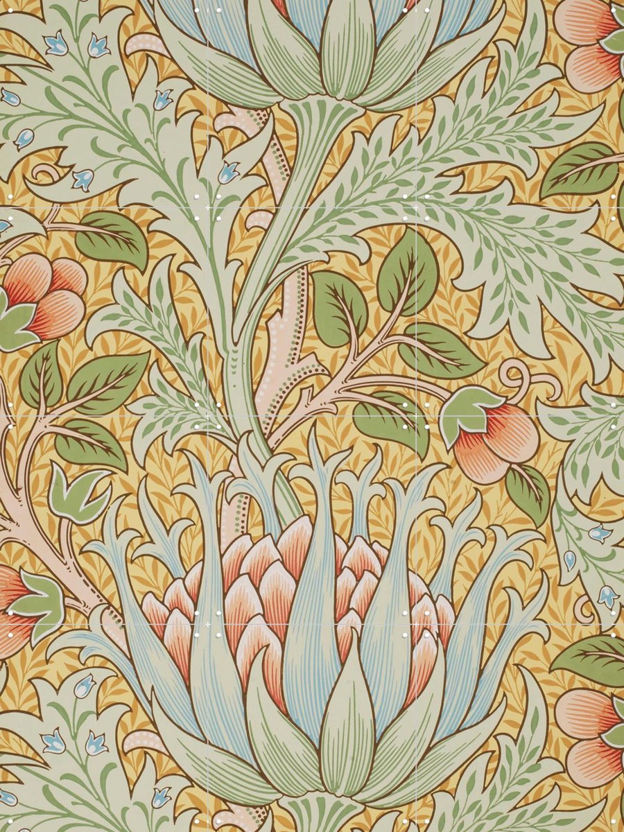 IXXI Artichoke, William Morris & Victoria and Albert Museum - 60 x 80 cm - Gratis ophangtool - Grote wanddecoratie en posters - Kleurrijk, Art