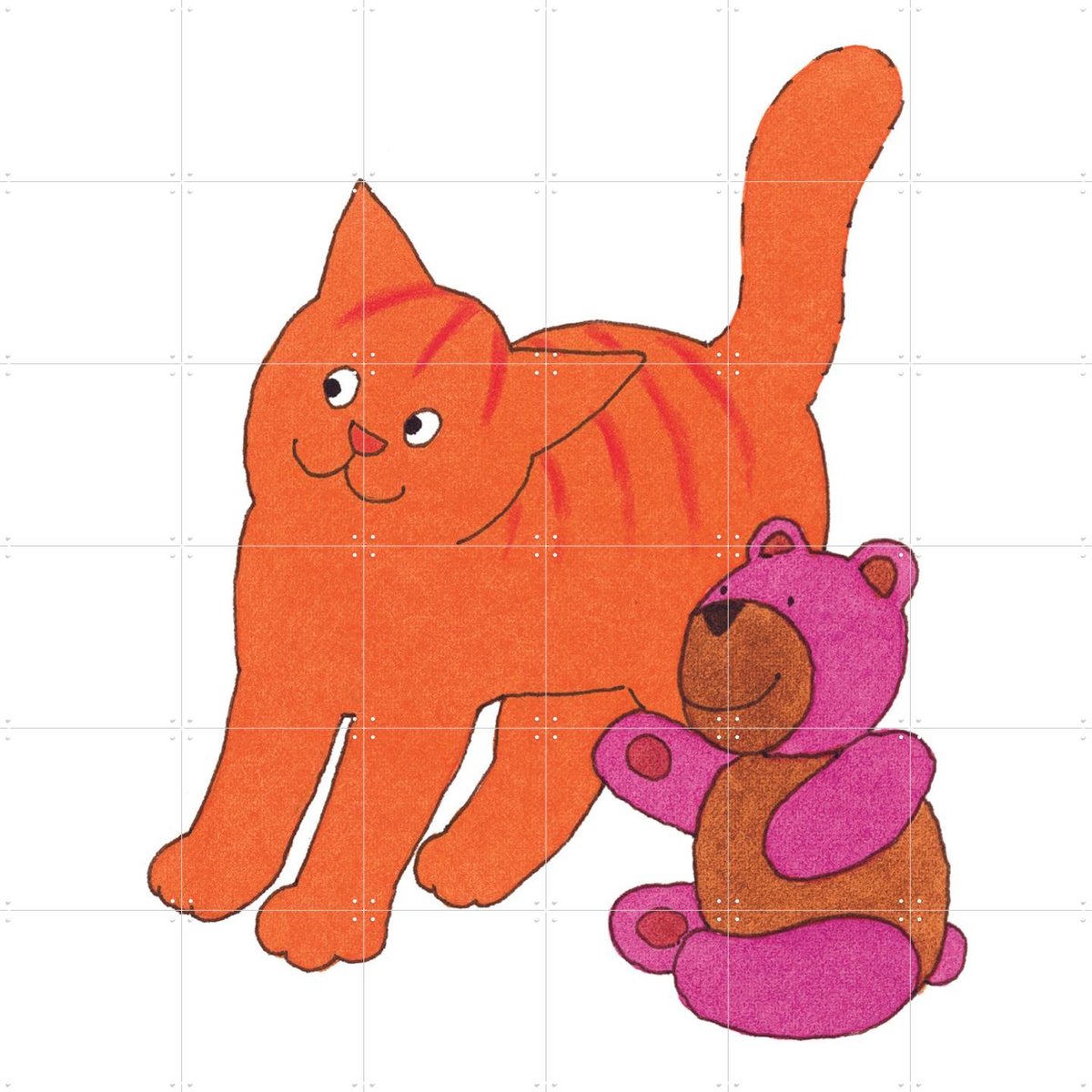IXXI Dikkie Dik Kijkt, Dikkie Dik - 120 x 120 cm - Gratis ophangtool - Grote wanddecoratie en posters Kinderkamer, Babykamer