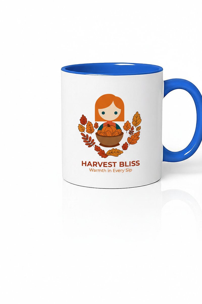 Harvest Bliss Mok - Keramische Koffiemok met Herfst Design