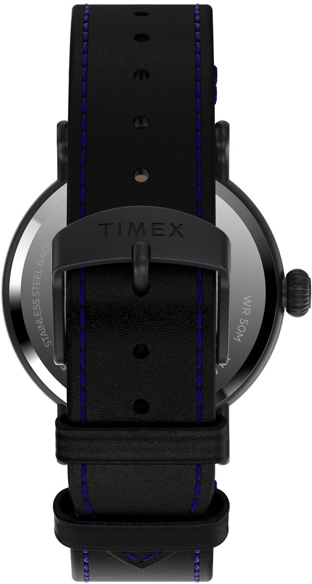 Timex Timex Waterbury Standard Dia De Los Muertos Quartz Analoog Horloge Zwart Behuizing Gemaakt Van 100% Low Lead Brass En Een Armband 100% Leer 20 mm TW2V67600AJ