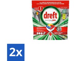2 x Dreft – Vaatwastabletten – Platinum Plus All-in-One – Original – 30 Tabletten - Vaatwastabletten - Anti-dofheid - Glasbescherming - Machinezorg - Vaatwasser