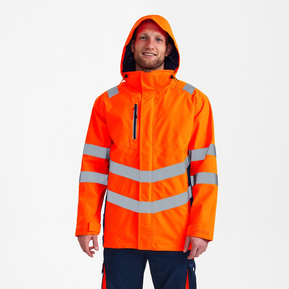 Engel Safety parka shelljack 1145-930 - Hi-vis Orange / Blue Ink - 2XL