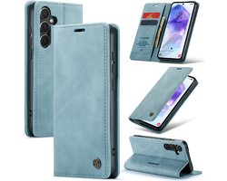 Casemania Hoesje Geschikt voor Samsung Galaxy S26 Plus - Aqua Blue - Dunne Portemonnee Book Case - Slim Wallet Case met Pasjeshouder