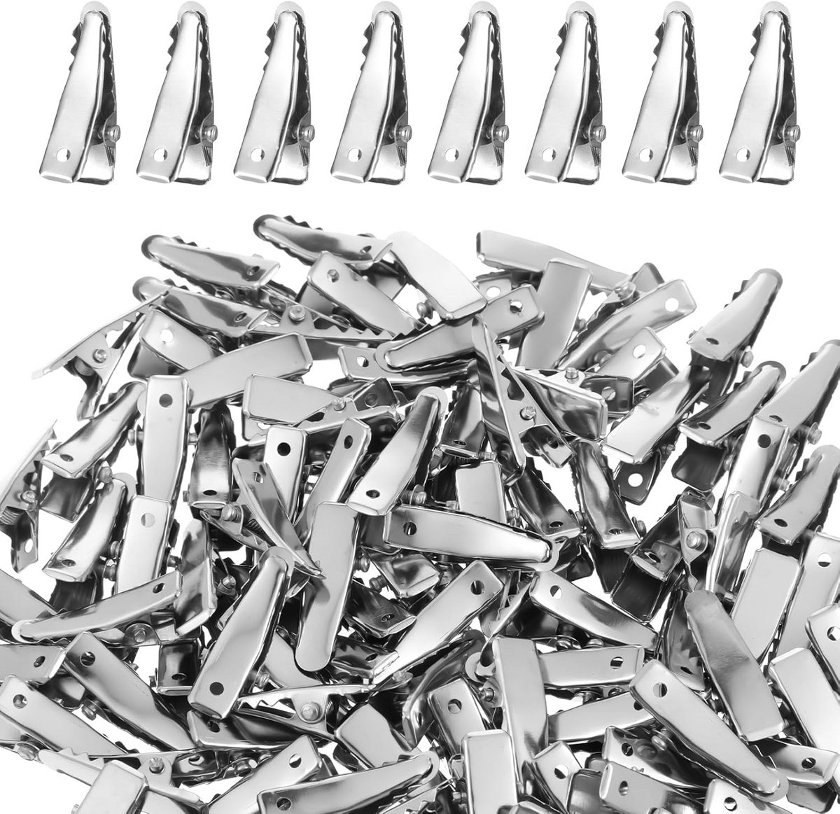 100 Stuks Zilveren Mini Alligator Haarclips 24mm voor Knutselen en Haaraccessoires