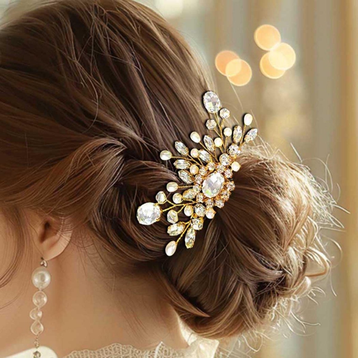 Glanzende Strass Haarspeld Kam met Kristallen voor Dames en Meisjes Feest & Bruiloft