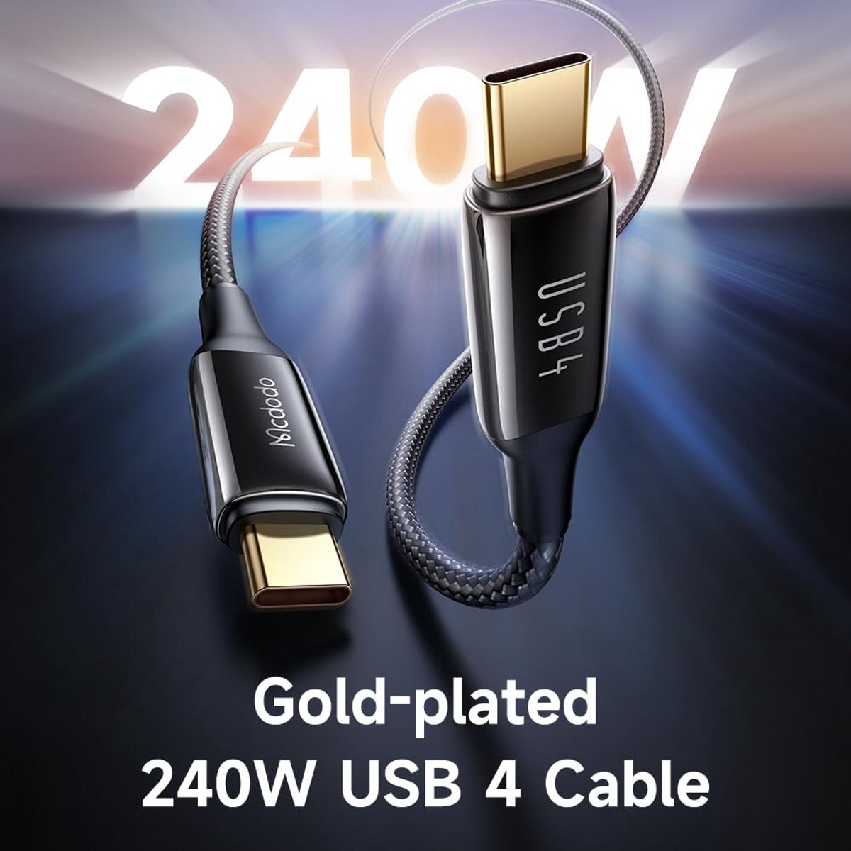 USB 4.0 Type-C Kabel 240W 40Gbps Oplaadkabel voor Laptops en Hubs