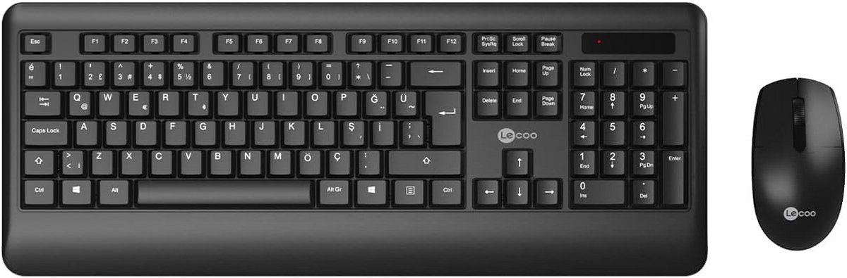 Draadloos Toetsenbord en Muis Set QWERTY USB met Polssteun - Stil en Morsbestendig