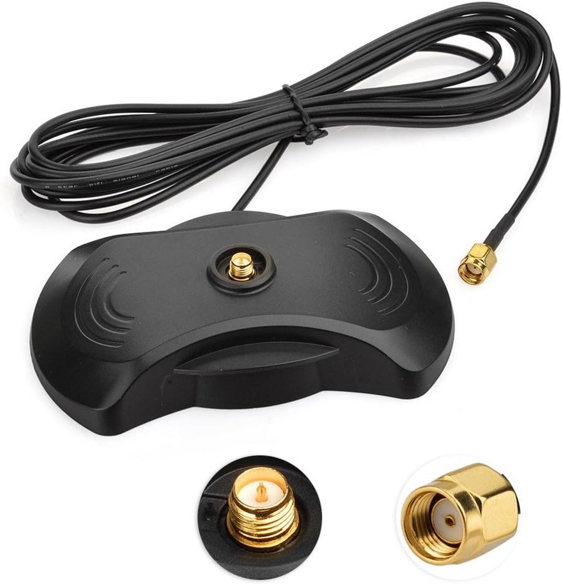 2.4 GHz Wifi Antenne met Verlengsnoer (2.5m) en Magnetische Binnen/Buiten Voet voor Routers