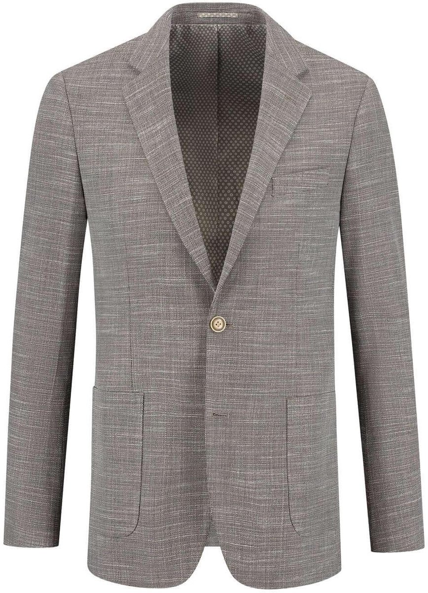 GENTS - Colbert / blazer heren linnenstructuur - Polyblend - Bruin - Maat 46/M