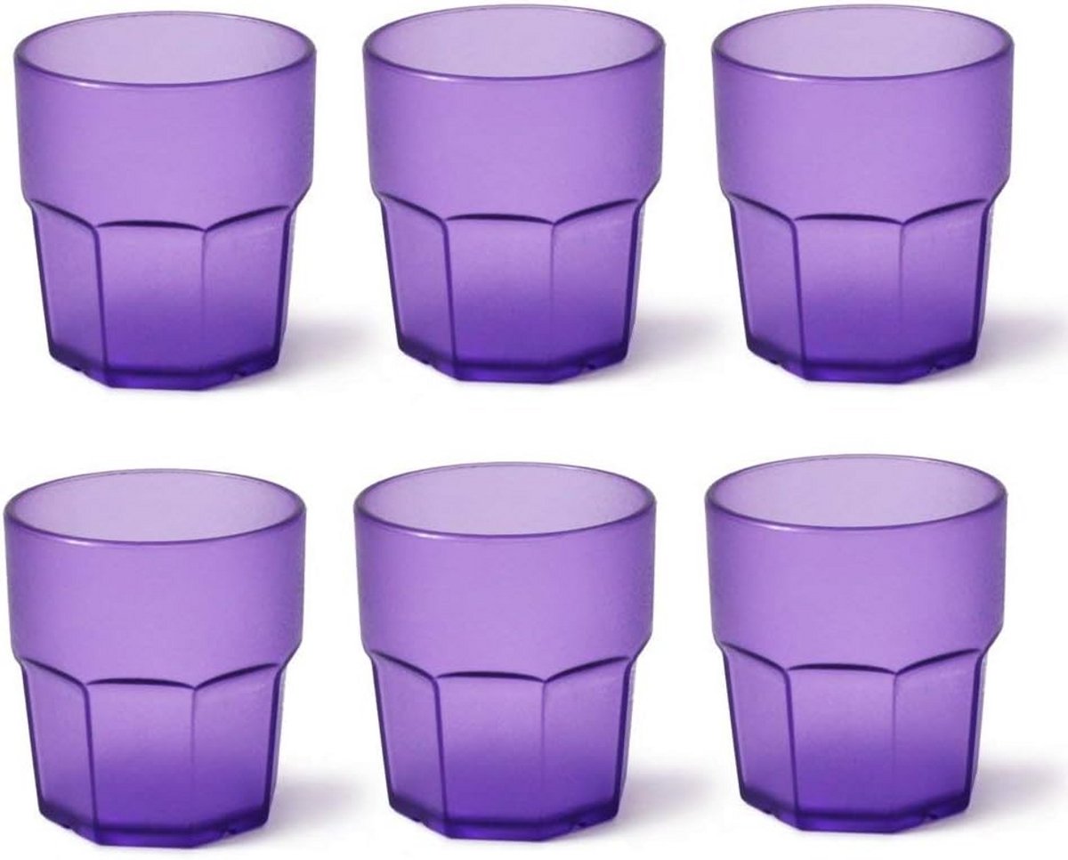 Set van 6 Onbreekbare Acryl Glazen voor Dranken - Stapelbaar en Vaatwasmachinebestendig