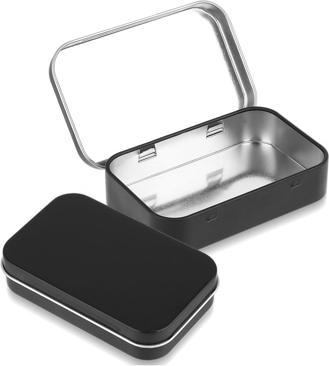 Metalen opbergdozen met deksel - Set van 6 stuks - Rechthoekige mini containers.