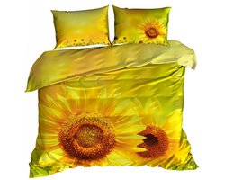 SleepWell NatureSeries - 3D Katoenen Dekbedovertrek - Satijnweving - Levendig - Modern - 140x200cm