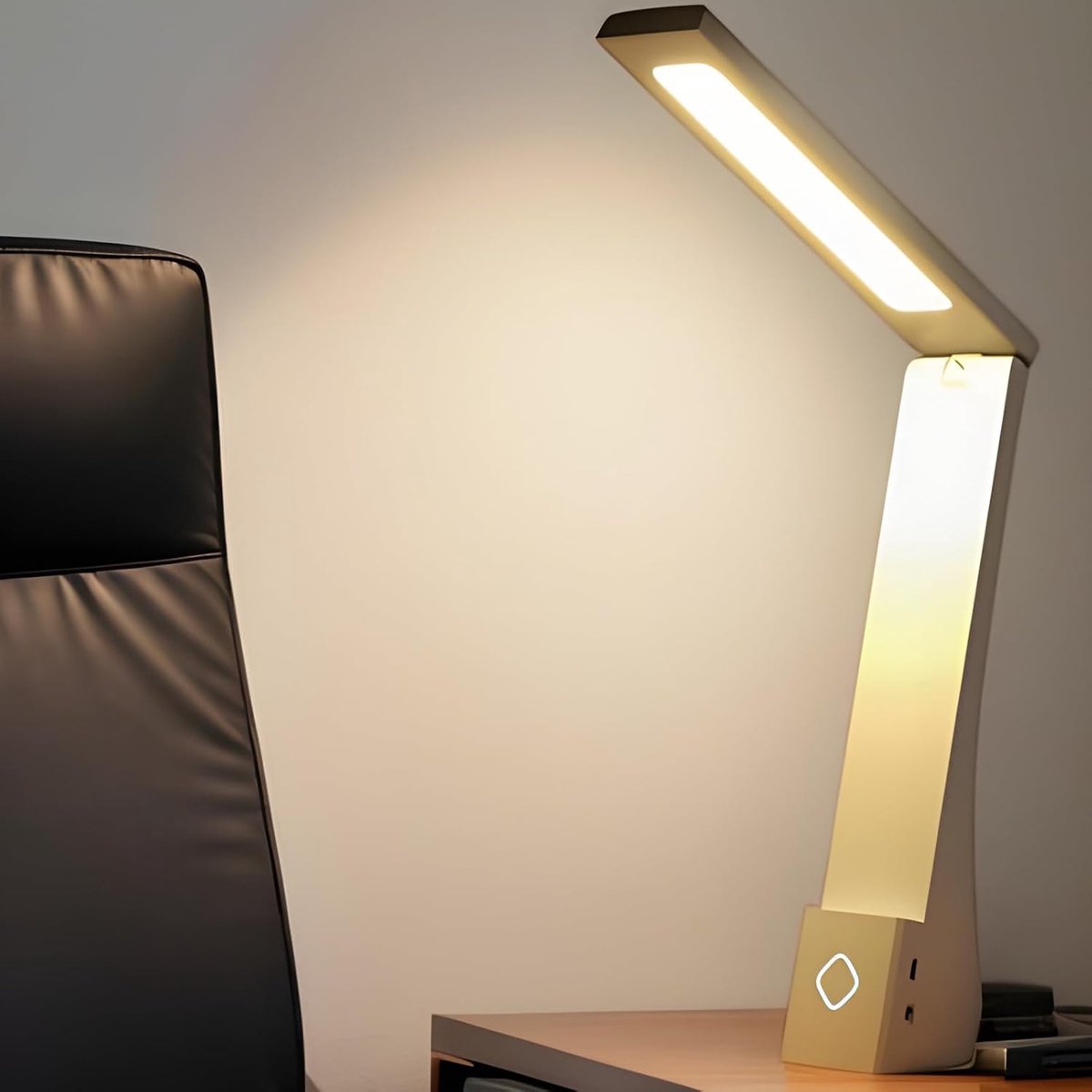 Oplaadbare Bureau Lamp - LED Leeslamp met Oogbescherming - Aanraak Dimmen voor Studie en Slaapkamer - Opvouwbare Lezen en Schrijven Lamp - Opvouwbaar en Draagbaar - Wit Kleur — cadeau in Gadgets - foto 3