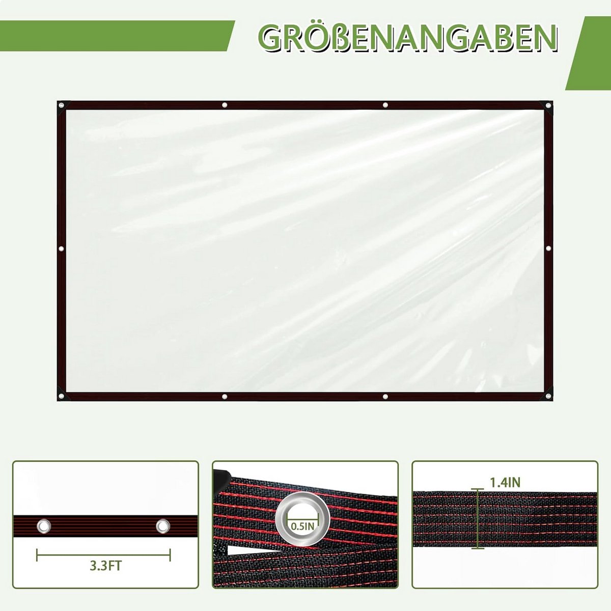 Waterdicht Transparant Afdekzeil met Oogjes (3x6m) - Tuin, Kas en Overkapping