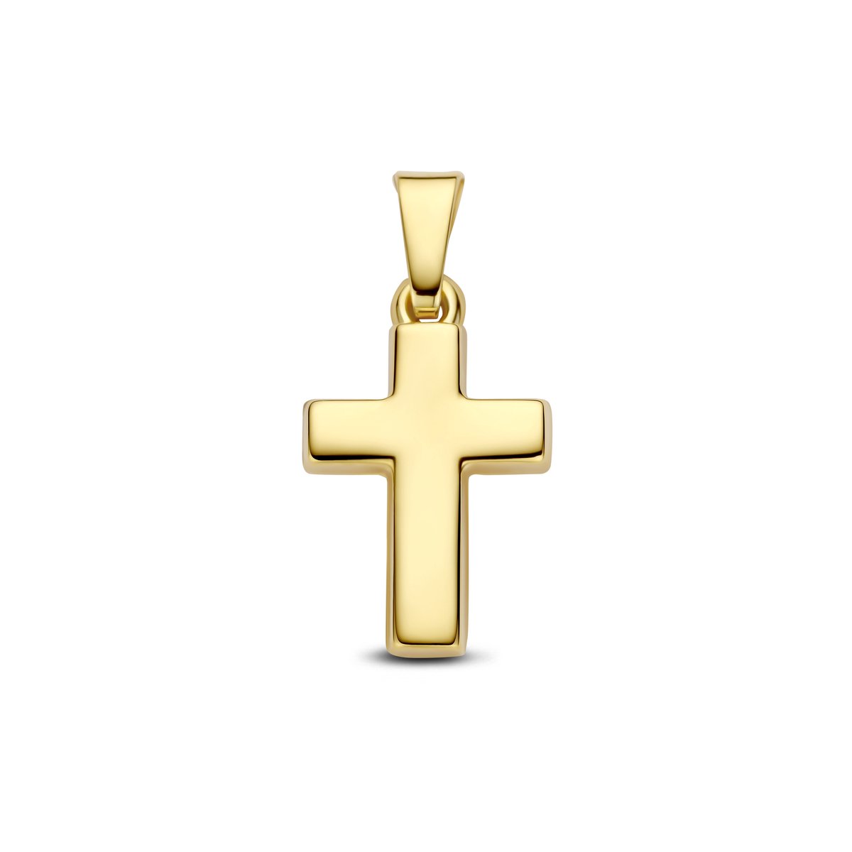 9NBG-1003 - New Bling - Holle kruis hanger gepolijst - 14kt geelgoud - 19.5 x 9.75 mm