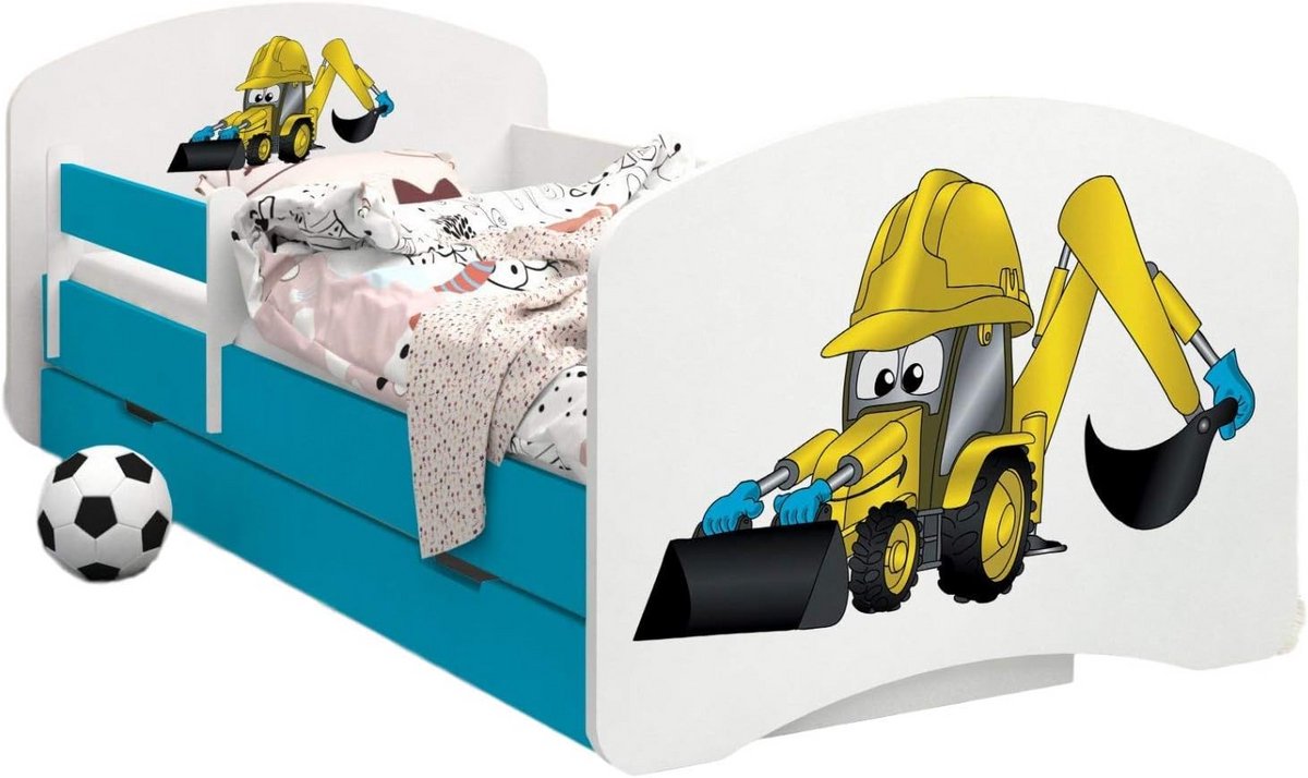 Kindereenpersoonsbed 140x70 met Schuiflade en Valbeveiliging - Veilig en Modern Design