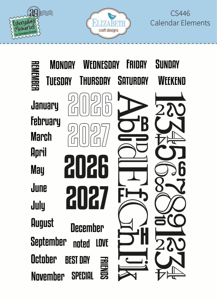 ECD Clear stamps A5 - Calender elements