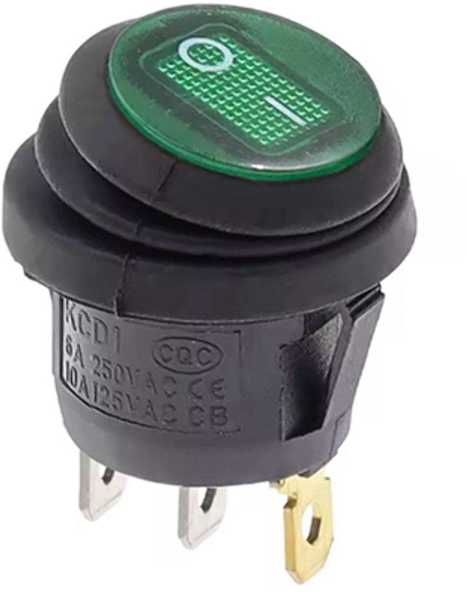 KCD1- Waterdichte ronde tuimelschakelaar 25 mm SPST 250V