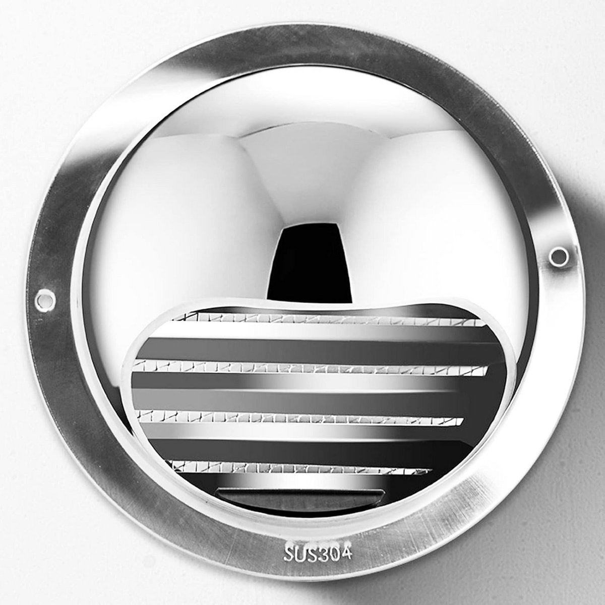 Rond Ventilatie Rooster RVS 100mm met Insectennet en Regenkap