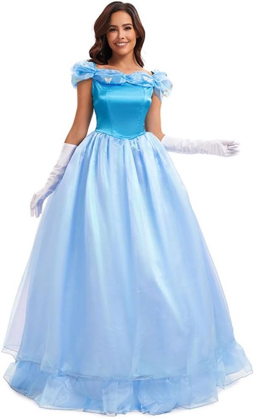Volwassen Sprookjes Jurk voor Halloween en Carnaval - Assepoester/Prinses Cosplay Kostuum