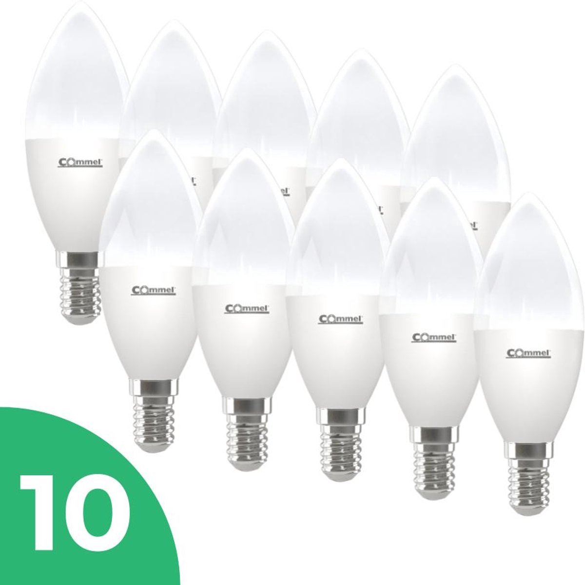 Commel Kaarslamp Led-lamp E14 - 5W - Warm Wit Licht (2700K) - 475 lm - 10 jaar - Niet Dimbaar - 10 stuks - Bespaar op energiekosten