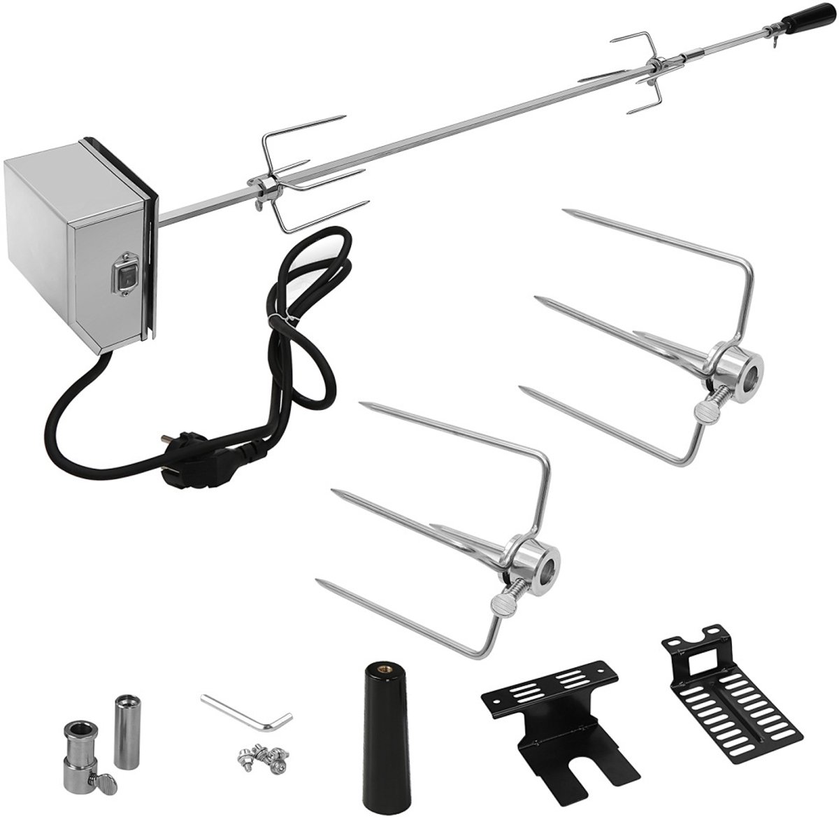 BBQ Rotisserie 107 cm Elektrisch – RVS Draaispit voor Kip en Rollade incl. 2 Klemmen