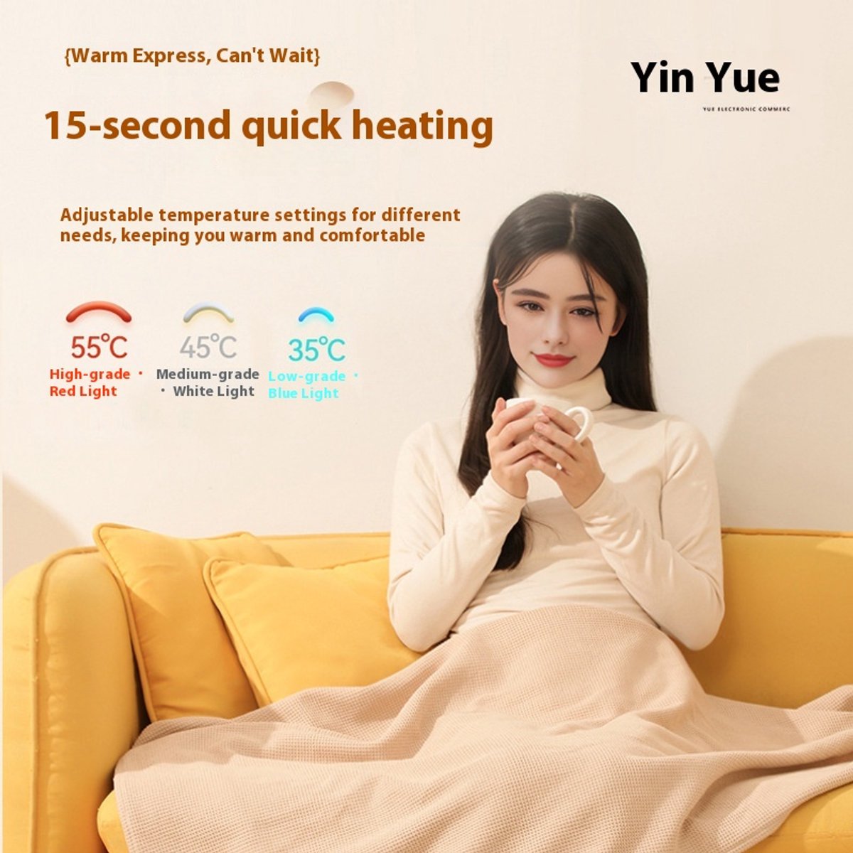 Fexo Elektrische Warmtedeken Hoodie 150x70cm USB-oplaadbaar - afbeelding 3