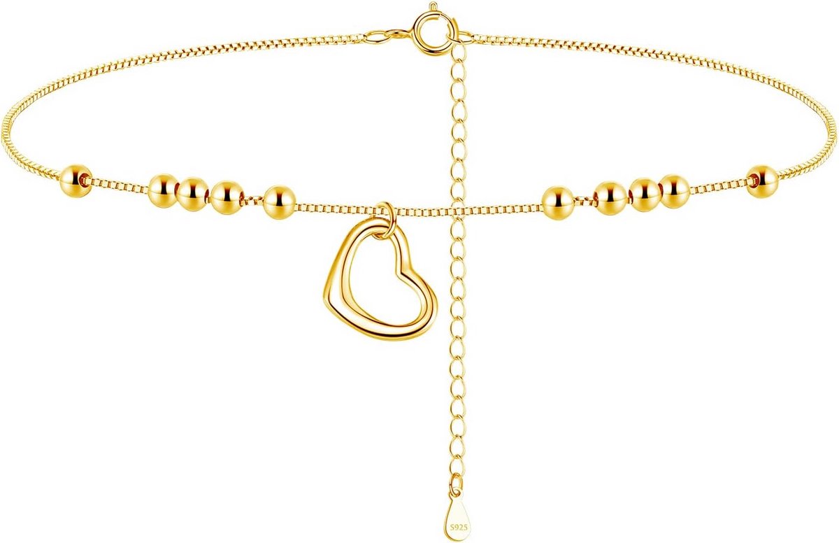 Verstelbare Zilveren Enkelketting 925 Sterling Zilver voor Dames
