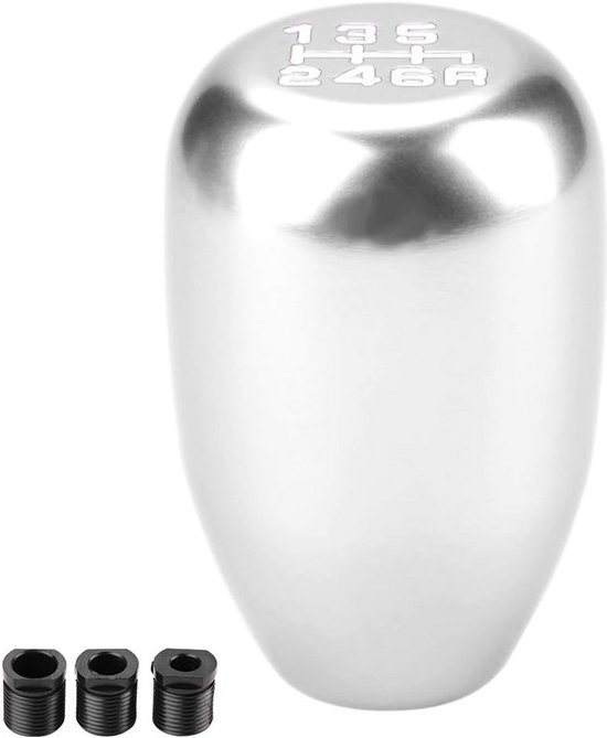 Kimiss schakelknop, handmatig, voor auto, versnellingshendel, universele schakelknop (6 versnellingen) default zilver. van KIMISS — afbeelding 2