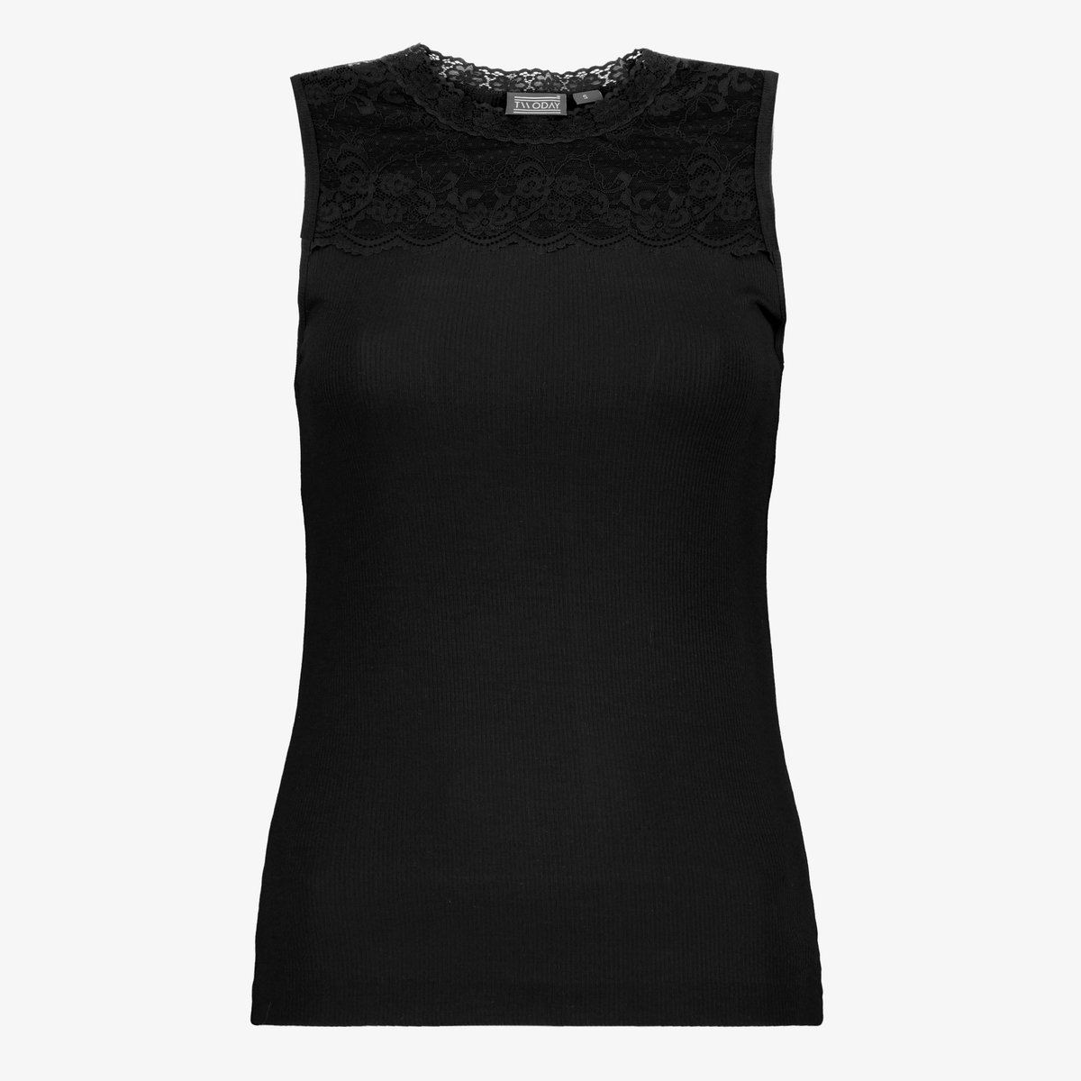 TwoDay dames singlet met kant zwart - Maat L