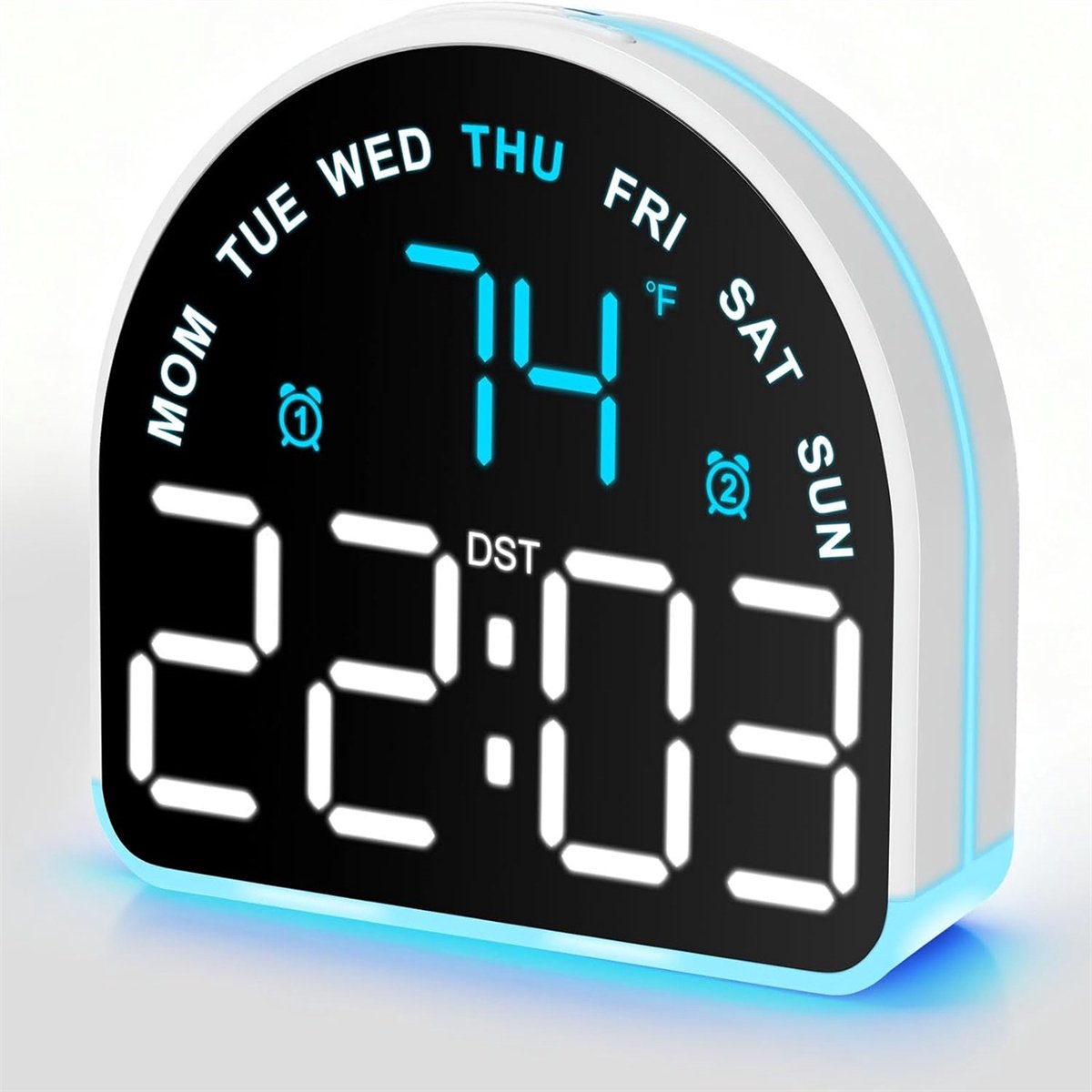Ynkkvre -Digitale bureauwekker-Binnentemperatuurweergave-LED-wekker-Digitaal display - Multifunctionele elektronische klok - LED-sfeerlichtwekker - Temperatuurweergave - Meerdere alarminstellingen